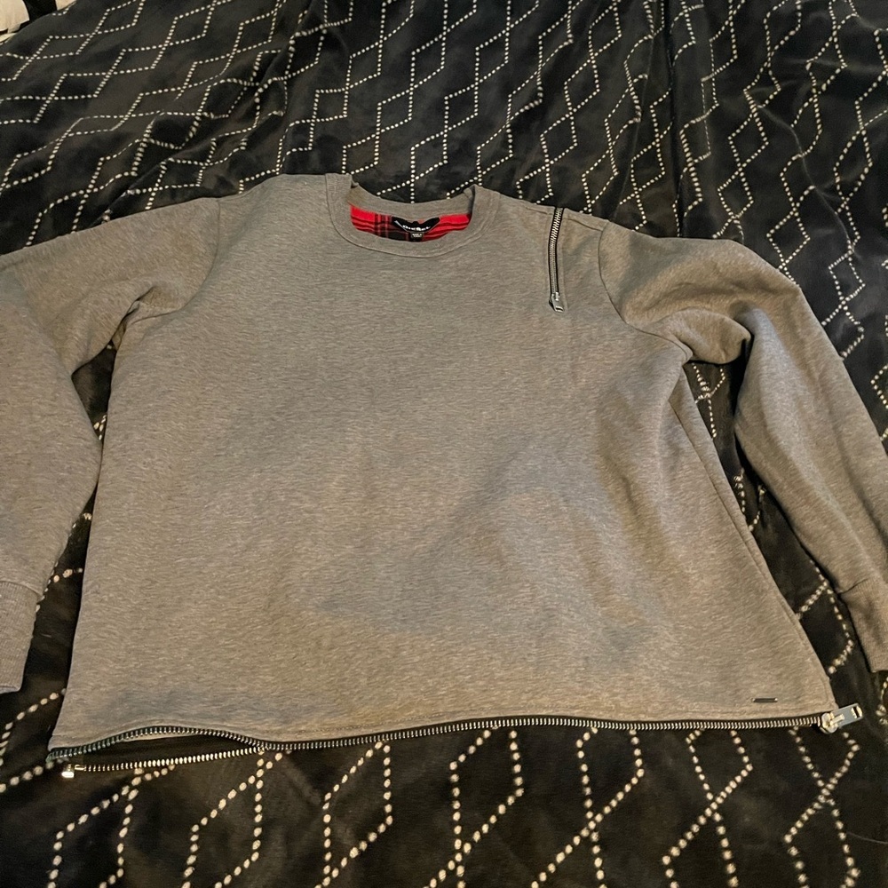 DIESEL Grey Gray Sweatshirt Sweater with Zipper Detail Size XL Worn once no tags